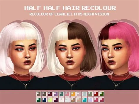 Can you do half and half hair on sims 4