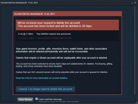 Can i recover a deleted steam account