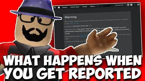 What happens if you get reported in roblox