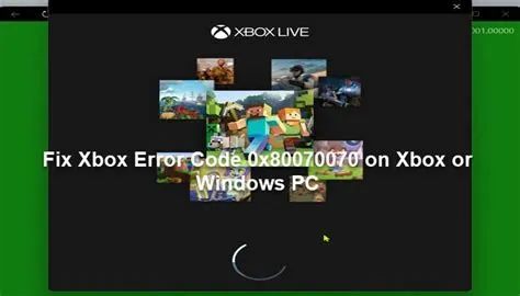 What is error 0x80070070 on xbox download