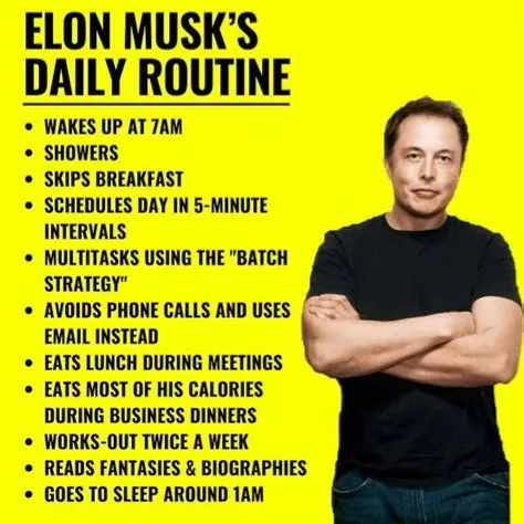 What is elon musks daily routine