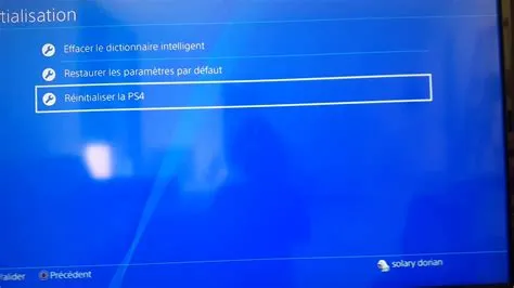 How do i reinitialize my ps4