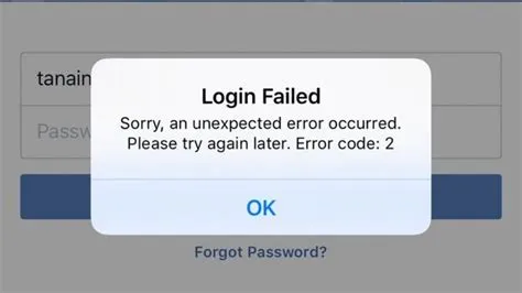 What is login failure error code