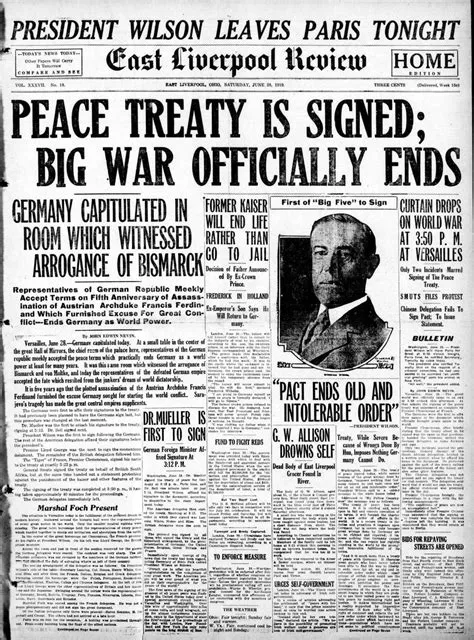 When was world war 1 declared over