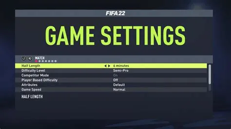 Can you change game time in fifa 22