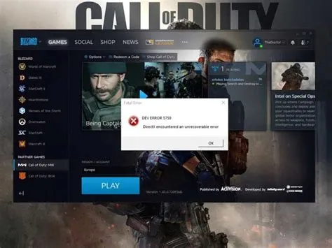 What is call of duty error 0x8b050033