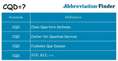 What does cqd stand for