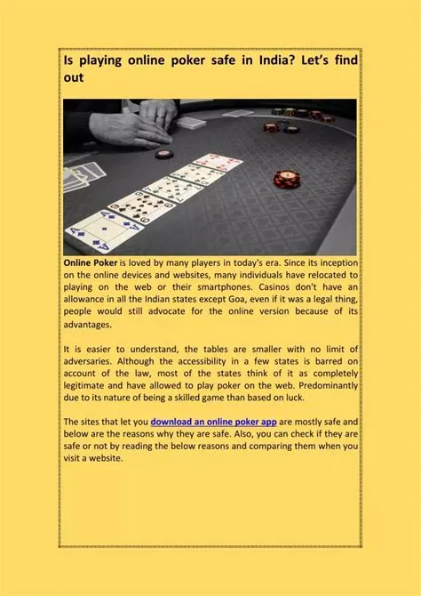 Is online poker safe in india