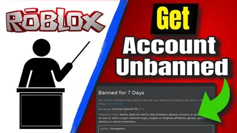 How do i get unbanned on roblox