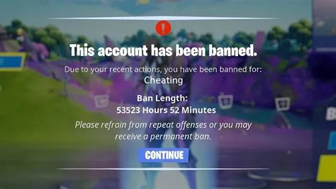 How long will fortnite be banned