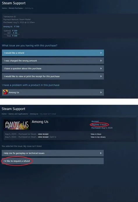 What is the 2 hour refund rule on steam