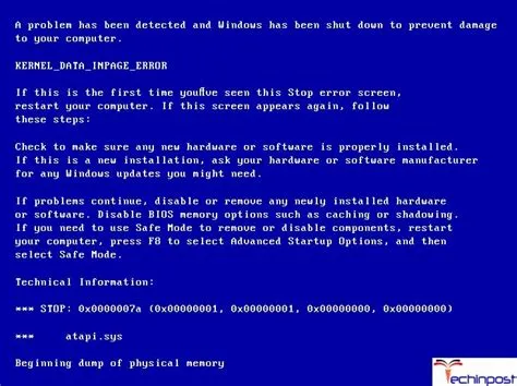 What is bsod error 0x0000007a