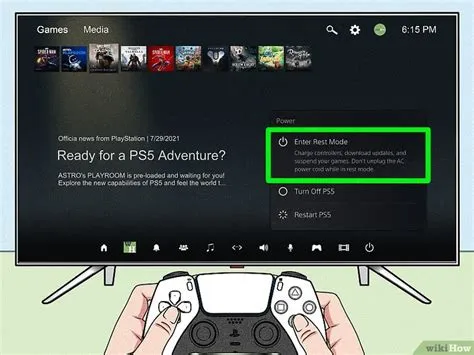 How do i put my ps5 in rest mode from the app