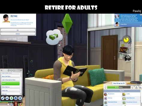 Can sims retire as adults