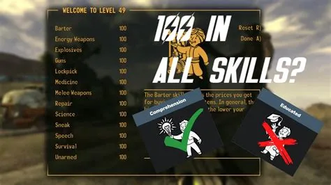 Can you get 100 in all skills in fallout new vegas