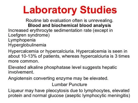 What blood tests indicate sarcoidosis