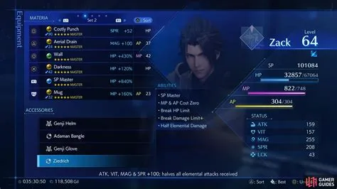 What is the max stats in ffvii remake