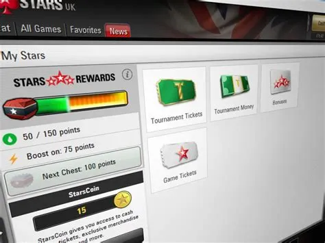 What are the star rewards for pokerstars