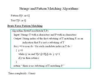 Which is the famous algorithm to match the pattern