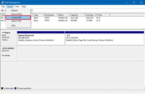 How do i create a vhd file in windows 7