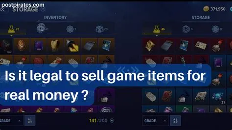 Is it legal to sell in game items for real money