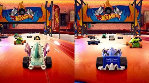 Is hot wheels unleashed 4 player split-screen