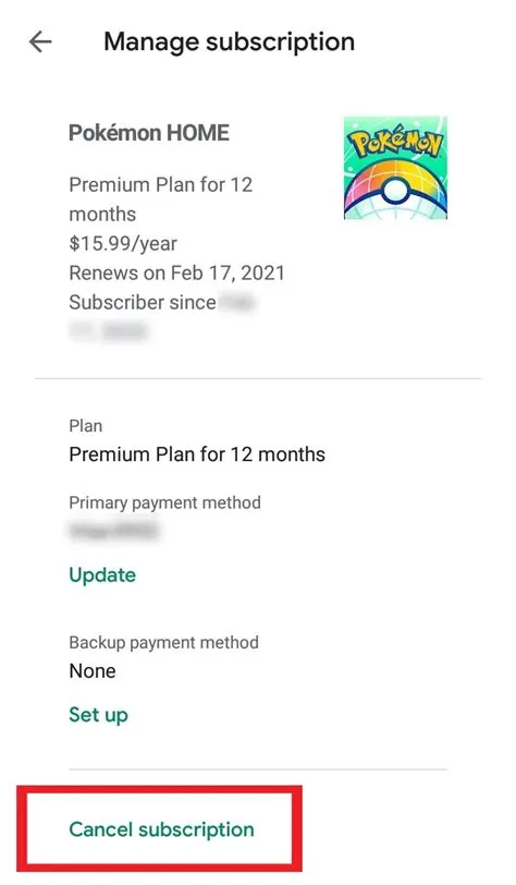 How do i cancel pokémon home