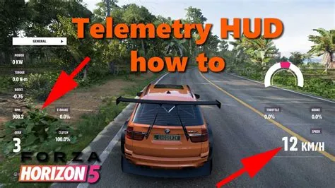 How do you turn on telemetry in forza horizon 5 xbox one