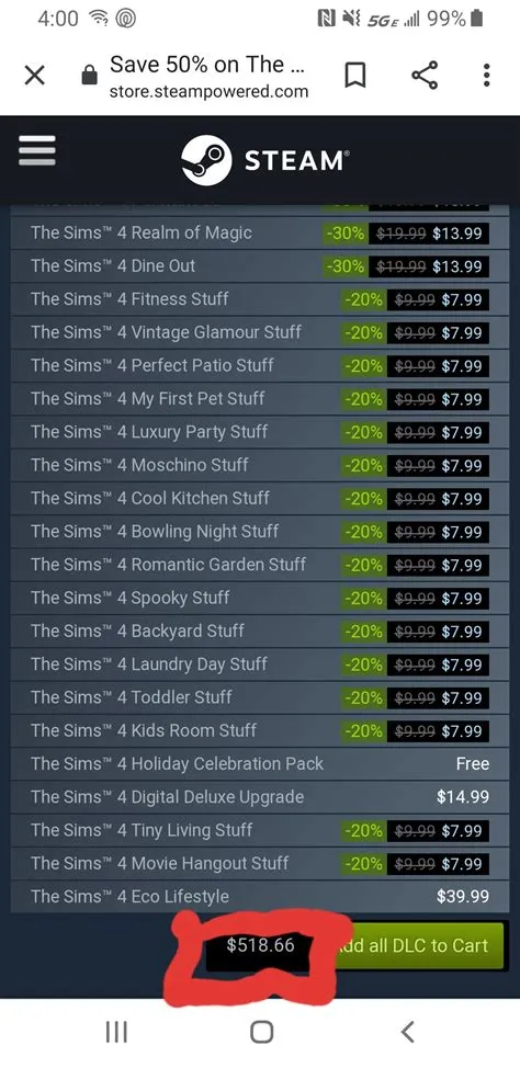 How much does it cost to get the sims 4