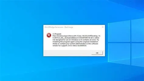 What is laptop error 0xc0000020