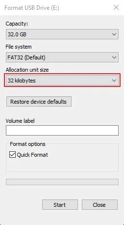 What is the minimum size of fat32