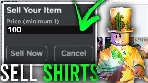 How do you sell shirts on roblox