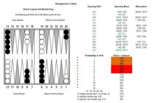 What does the 64 dice mean in backgammon?