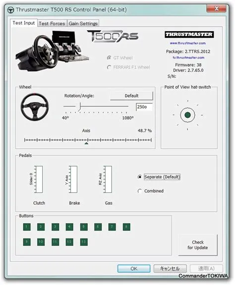 How do i get to the thrustmaster control panel