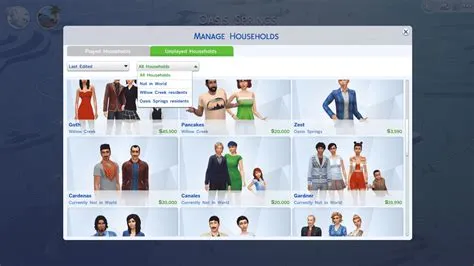 How do you manage your household in sims 3