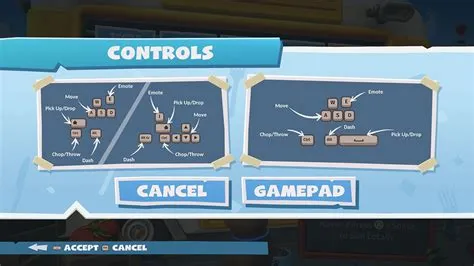 Can you change controls in overcooked 2