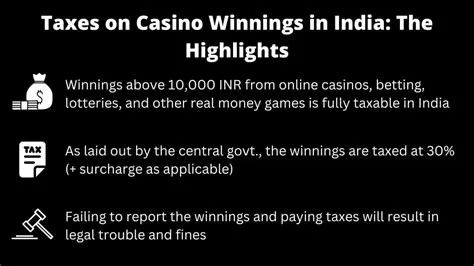 How much tax on offline casino winnings in india