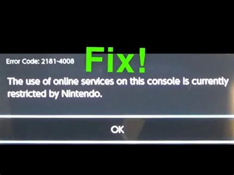 What is error code 2181 4017 switch