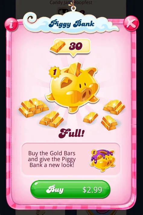 Can you get the piggy bank for free in candy crush