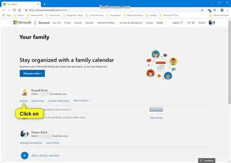 Can microsoft family see activity