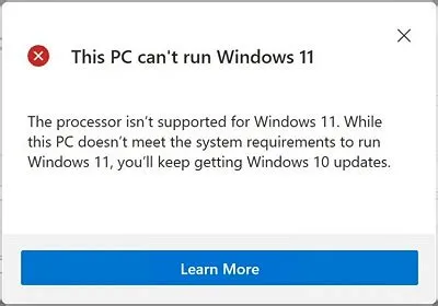 Why windows 11 doesn t support older cpu