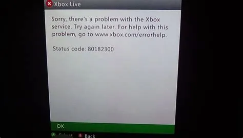 What does status code 80182300 mean on xbox 360