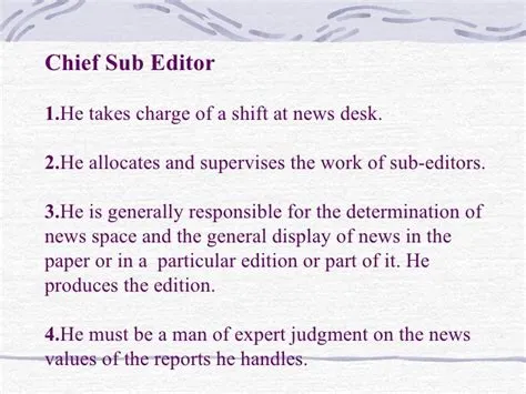 What is a chief sub editor