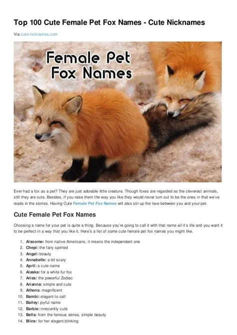 What is fox in girl name