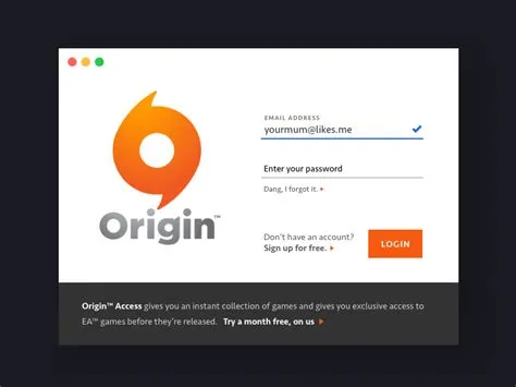 What is origin login username