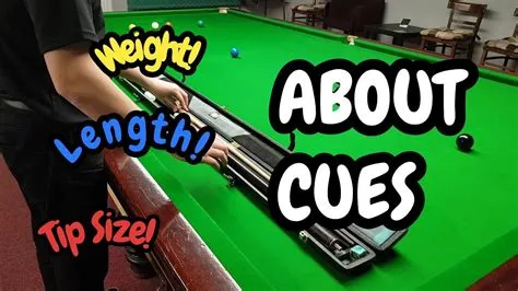 How long should a snooker cue tip be