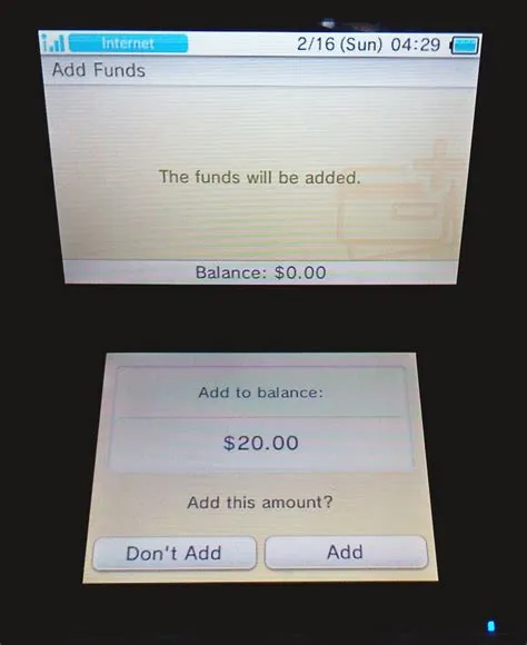 When can you not add funds to the eshop