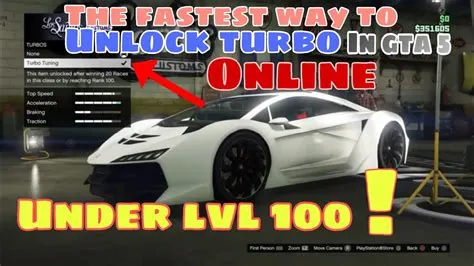 How do i unlock turbo in gta v online