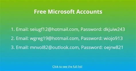 Are all microsoft accounts free