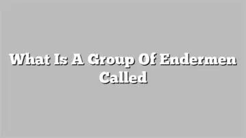 What is a group of endermen called?